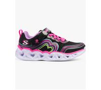 Girl's Skechers 302689L/BKMT HEART LIGHTS - RETRO HEARTS Girls Trainers Black/Multi - Size: UK 13 small kids