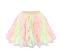 Girls Skirt Rainbow Layered Tier Glitter Ruffle Tulle Holiday Summer Show Age 2-3 Years