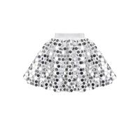 Girls Skirt Silver Sequin Mini Shining Party Dance Celebration Tulle Age 6 Years