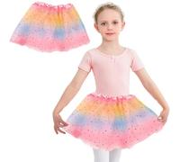 Girls' skirt, tulle skirt, children, tulle skirt, girls, colourful sequins, sparkling tutu, tulle skirt, dance, glitter skirt, elastic belt, one size
