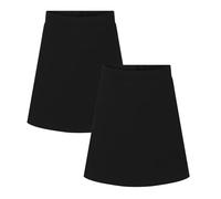 Girls Skorts 2 Pack PE Games School Uniform 2 in 1 Shorts Skirt 7 to 16 Years (Black 15-16Y)