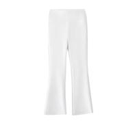Girl's Slim Bootcut Leggings High Waisted Flare Pants Kids Yoga Pants Solid Color Full Length Bell Bottoms Spring/Summer Thin Girl Pants (White, 8-9 Years)