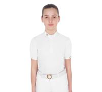 GIRL'S SLIM FIT COMPETITION POLO SHIRT WITH RUFFLED SLEEVES