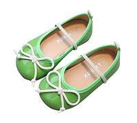 Girls Slip-on Loafers Patent Leather Bow Girls School Shoes with Elastic Strap Kids Wedding Party Mary Jane Princess Shoe Soft Sole Ballet Flats Toddler Non-Slip First Walking Shoe
