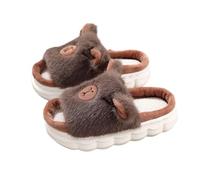 Girls Slippers Soft Open Toe Slides, Comfortable Breathable Casual Home Footwear, Lightweight Sole with Insole, for Toddler Children Year Round Indoor Outdoor Use #D Coffee