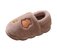 Girls Slippers Winter Warm Fleece Lined Back Cover Capybara Slippers Cozy Home Footwear Non Slip Thick Sole Soft Plush Children Shoes for Age 2 To 9 Years