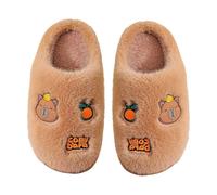 Girls Slippers Winter Warm Fleece Lined Capybara Slippers Cozy Home Footwear Non Slip Thick Sole Soft Plush Half Cover for Age 2 To 9 Years