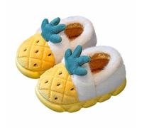 Girls Slippers Winter Warm Fleece Lined Fruit Slippers Cozy Home Footwear Non Slip Sole Soft Plush Indoor Use for Age 2 To 13 Years