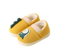 Girls Slippers Winter Warm Fluffy Dinosaur Design Slippers for Children Cosy Slippers for Girls Boys Comfortable for Indoor Outdoor Use, yellow, 1/1.5 UK