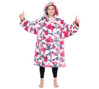 CityComfort Hoodie Blanket for Girls & Teenagers Sloth Fleece Wearable Blanket Warm Camo Oversized Hoodie with Cosy Sherpa Hood Loungewear Gifts (Pink Camo)