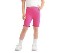 Girls Small Children's Lace Candy Colored Children's Five Quarter Pants with Black Edge Children Leggings Shorts Sequin Shorts Baby Girl (Hot Pink, 5-6 Years)