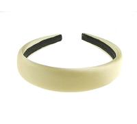 Girls SMALL HEAD WOMEN Satin Fabric 2.5cm Slightly Padded Evening Summer Boho Vintage Headband Alice Band Alice Band Hair Accessories Hairband Christmas Birthday Wedding Bridesmaid (Pale Gold)