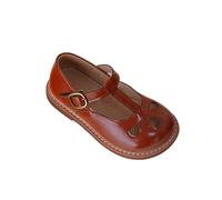 Girls Small Leather Shoes Hollow Breathable Shoes Dress Shoes Little Child Big Kids Girl Sandals Size 5c (Brown, 11.5 Little Child)
