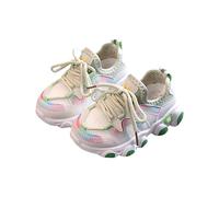 Girls Sneakers Kids Tennis Running Walking Shoes Slip-On Athletic Non Slip Lightweight Breathable Sport Shoes Green