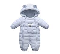 Girls Snowsuit 2-3 - Boys Wear All-Season Outerwear for Kids Warm Thick Snowsuit Hooded Jacket Romper Outdoor (Light Blue 0-6 Months)