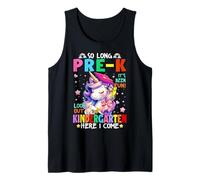 Girls So Long Pre K Kindergarten Here I Come Graduation 2026 Tank Top