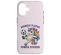 Girls Soccer SPARKLE PLAYER Unicorn POWER STRIKER Kids Coach Case for iPhone 16