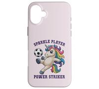 Girls Soccer SPARKLE PLAYER Unicorn POWER STRIKER Kids Coach Case for iPhone 16 Plus