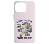 Girls Soccer SPARKLE PLAYER Unicorn POWER STRIKER Kids Coach Case for iPhone 16 Pro