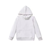 Girls Soft Brushed Fleece Casual Basic Pullover Hoodies Teen Boys Active Crewneck Long Sleeve Hoodie Sweatshirts Solid Color Oversized Tops with Pocket for Toddler Baby Outfits (White, 11-12 Years)
