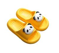 Girls Soft EVA Indoor Outdoor Slippers Casual Comfortable Panda Print Slip On Shoes for Toddlers 2-12 Years, yellow, 1/1.5 UK
