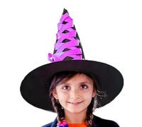 Girls Spooky Halloween Fancy Dress Costume - Ribbon Hat with Skull and Broom for Theme Party, Costume Party, Parade, Role Play