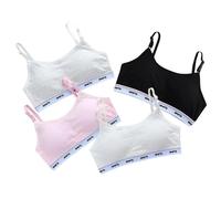 Girls' Sports Bra with Adjustable Straps/Straps, Adjustable, Comfortable, Seamless, High Sleep for Teenagers 12-16 Years, Styles A-4 Packs, 12-16 Jahre