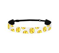 Girls Sports Headband Baseball Softball Elastic Non Slip Hairband for Kids Running Training Workout Snap Cool Hair Accessories for Girls Teens and Children Active Wear (White, One Size)
