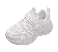 Girls Sports Shoes Fashionable Pattern and Cute Flat Bottom Comfortable Mesh Breathable Non Slip Hook Loop Seasonal Casual Children Tennis