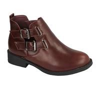 Girls Spot On Ankle Boots H5035S Burgundy Size 3