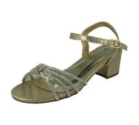 Spot On Girls Spot On Ankle Strap Diamante Sandals H1121 - Gold - UK 13 Child