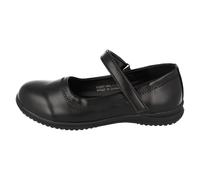 Girls Spot On Black Plain School Shoes: H2R660