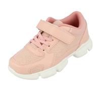 Girls Spot On Chunky Sole Elasticated Lace Hook & Loop Strap Trainers H2R611