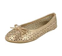Girls Spot On Cut Out Detail Ballerina Flats H2353 - Rose Gold - UK Size 13 Child - EU Size 32 - US Size 1
