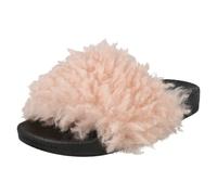 Girls Spot On Fake Poodle Fur Mule Sliders