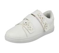 Girls Spot On Flat Casual Trainers Flower Strap Pumps Shoes 'H2R460'