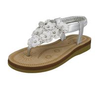 Girls Spot On Pretty Toepost Flower Trim Sandals