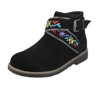 Girls Spot On With Embroidered Flowers Ankle Boots