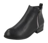 Girls Spot On Synthetic Zip Ankle Boots