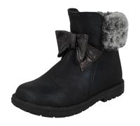 Girls Spot On Zip Fur Collar Synthetic Ankle Boots H4R183