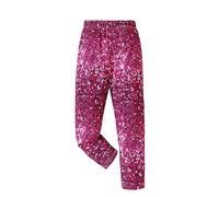 Girls' Spring and Autumn Patterned Elastic Leggings Casual Pants Clothes for Girls 6-7 Years Old (Hot Pink, 6-7 Years)