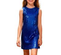 Girls Square Grid Sequin Print Sleeveless Tank Casual Party Dress for Various Occasions Carnival Party Costume #0101
