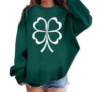 Girls St Patricks Day Jumper Kids Oversized Cute Shamrock Print Sweatshirt St Patricks Day T Shirts Kids Long Sleeve Sweater O-Neck T-Shirts St. Paddy'sDay Outfits for Special Occasions