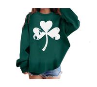 Girls St Patricks Day Jumper Kids Oversized Cute Shamrock Print Sweatshirt St Patricks Day T Shirts Kids Long Sleeve Sweater O-Neck T-Shirts St. Paddy'sDay Outfits for Special Occasions