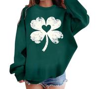 Girls St Patricks Day Jumper Kids Oversized Cute Shamrock Print Sweatshirt St Patricks Day T Shirts Kids Long Sleeve Sweater O-Neck T-Shirts St. Paddy'sDay Outfits for Special Occasions
