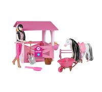 Girls' stable toy Red Horse