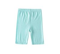 Girls' Stretchy Elastic Waist Summer Shorts - Soft Breathable Cotton Spandex, Body-Hugging fit or Loose Option, Solid & Unicorn Printed Options, 2-10Y, High Waist#g Blue
