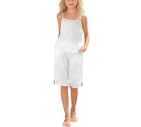 Girls' Stretchy Solid Shorts - Casual Everyday, Fashionable, Elastic High Waist, Sizes 4-10, Lavender