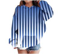 Girls Striped Oversized Sweatshirt Tie Dye Print Pullover Shirts with Pockets Crewneck Long Sleeve Tunic Tops Boys Youth Hoodies (Blue, 6-7 Years)