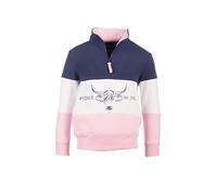 Girls Striped Sweatshirt Highland Cow Sweater Childrens Country Jumper (UK, Age, 7 Years, 8 Years, Regular, Cow Denim/White/Sorbet)